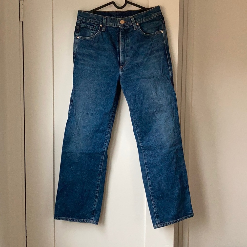 Wide leg high waisted jeans